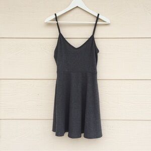 Forever 21 Gray Ribbed Skater Tank Mini A Line Swing Dress F21